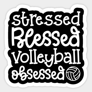 Stressed Blessed Volleyball Obsessed Cute Funny Sticker